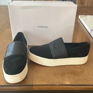 VINCE women’s Ward black platform slip on shoes / sneakers, size 7.5